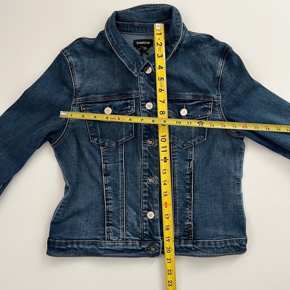 bebe Cropped Bling Denim Jacket - Picture 15 of 16